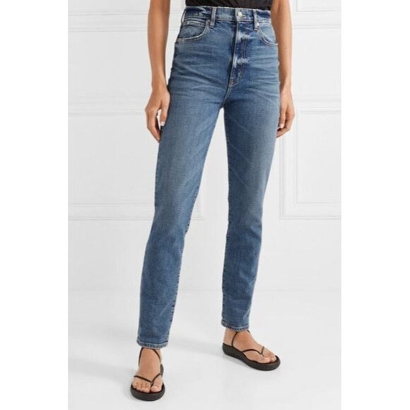 SLVRLAKE Beatnik High Rise Slim Leg Jeans Womens Size 24 Straight Leg Stretch - Picture 1 of 11